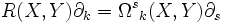 R(X, Y)\partial_k={\Omega^s}_k(X,Y)\partial_s