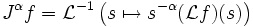 J^\alpha f=\mathcal L^{-1}\left(s\mapsto s^{-\alpha}(\mathcal Lf)(s)\right)