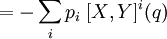 = - \sum_i p_i \; [X,Y]^i(q) 