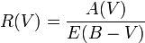 R(V) = \frac{A(V)}{E(B-V)}