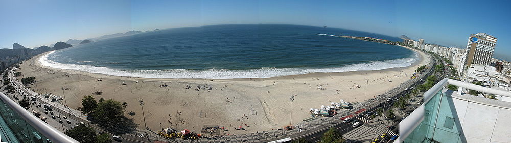 Vista panorámica de la playa de Copacabana.
