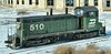 EMD NW2 Nº 510 del Burlington Northern Railroad, de 1000 hp, en Aurora, Illinois.