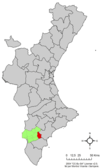 Localización de Monforte del Cid respecto a la Comunidad Valenciana