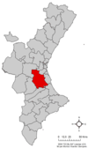 Localización respecto a Provincia de Valencia.