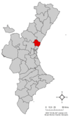 Localización respecto a provincia de Valencia.