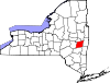 Mapa de Nueva York con la ubicación del condado de Albany