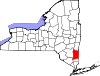 Mapa de Nueva York con la ubicación del condado de Dutchess