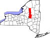 Mapa de Nueva York con la ubicación del condado de Herkimer