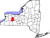 Mapa de Nueva York con la ubicación del condado de Livingston