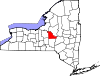 Mapa de Nueva York con la ubicación del condado de Madison