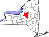 Mapa de Nueva York con la ubicación del condado de Oneida