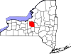 Mapa de Nueva York con la ubicación del condado de Onondaga