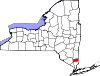 Mapa de Nueva York con la ubicación del condado de Putnam