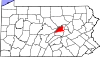 Mapa de Pensilvania con la ubicación del condado de Union
