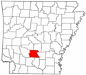 Mapa de Arkansas con el Condado de Dallas resaltado