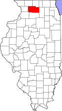 Mapa de Illinois con el Condado de Ogle resaltado