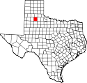 Mapa de Texas con el Condado de Floyd resaltado
