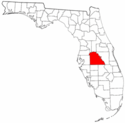 Mapa de Florida con el Condado de Polk resaltado