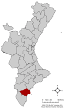 Bajo Vinalopó en la Comunidad Valenciana.