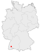 Deutschlandkarte, Position von Furtwangen hervorgehoben