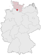 Lage des Kreises Pinneberg in Deutschland