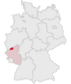 Lage des Landkreises Ahrweiler in Deutschland