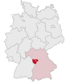 Localización del distrito de Ansbach en Alemania