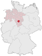 Lage des Landkreises Hildesheim in Deutschland