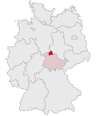 Lage des Landkreises Nordhausen in Deutschland