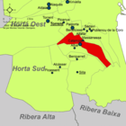 Localización de Catarroja respecto a la comarca de la Huerta Sur