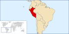 Ubicación de Perú en Sudamérica