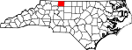 Mapa de Carolina del Norte con la ubicación del condado de Stokes