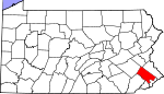 Localización de Gladwyne en Pennsylvania
