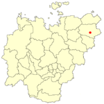 Localización de Srednekolymsk en la República de Saja