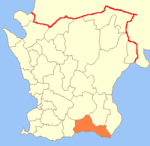 Localización del municipio de Ystad en la provincia de Escania