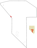 Localización de Tonopah en el condado de Nye y en Nevada