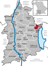 Mapa de Alemania, posición de Greifenberg destacada