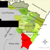 Localización de Alcalá de Chivert respecto a la comarca del Bajo Maestrazgo