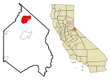 Ubicación en el condado de Alpine y en el estado de California Ubicación de California en EE. UU.