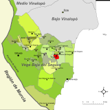 Localización de Benijófar respecto a la comarca de la Vega Baja