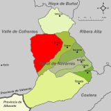 Localización de Bicorp respecto a la comarca del Canal de Navarrés