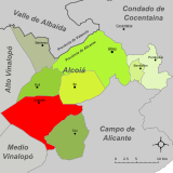 Localización de Castalla respecto al Alcoiá