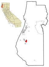 Ubicación en el condado de Humboldt y en el estado de California Ubicación de California en EE. UU.
