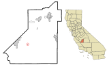 Ubicación en el condado de Kings y en el estado de California Ubicación de California en EE. UU.