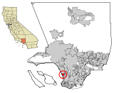 Ubicación en el condado de Los Ángeles y en el estado de California Ubicación de California en EE. UU.