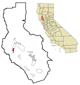 Lake County California Incorporated and Unincorporated areas Lakeport Highlighted.svg