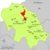 Localización de Benafer respecto a la comarca del Alto Palancia