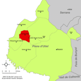 Localización de Fuenterrobles respecto a la comarca de Requena-Utiel