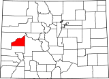 Ubicación del condado en ColoradoUbicación de Colorado en EE.UU.