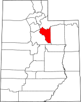 Ubicación del condado en UtahUbicación de Utah en EE. UU.